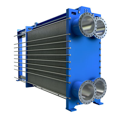 Schmidt Sigma gasketed plate heat exchangers use corrugated plates stacked between a fixed and movable pressure plate. As virtually all of the material is used for heat transfer, they can have large amounts of effective heat transfer surface in a small footprint.