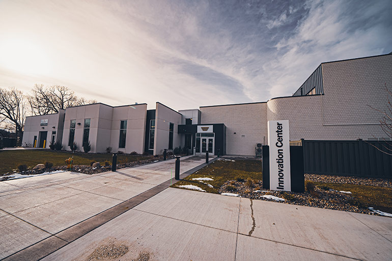 Trelleborg Innovation Center at sunset