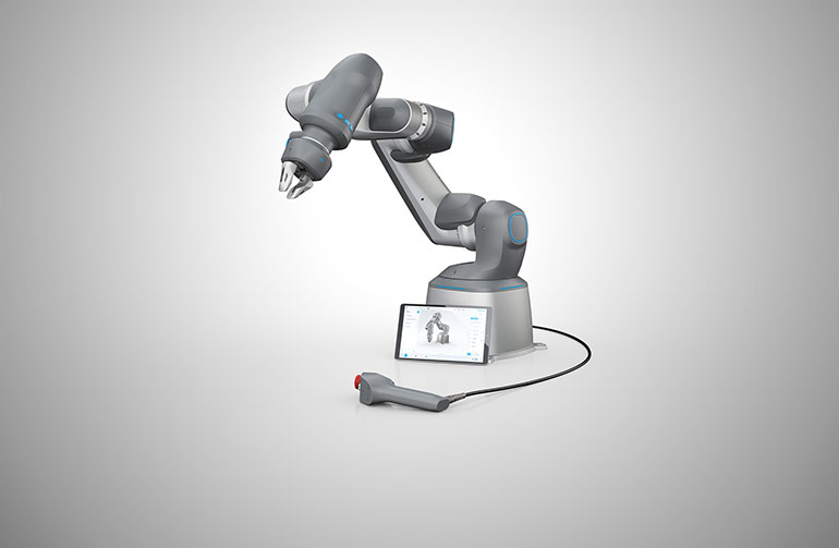 Precise pressure regulators in the joints help the robot recognize when it is being touched and it responds with appropriate safety functions.