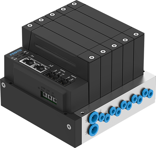 The world’s first proportional valve terminal, the VTEP, provides closed-loop control of moderate air flow on up to 10 channels. It is ultra compact, measuring less than five inches wide.