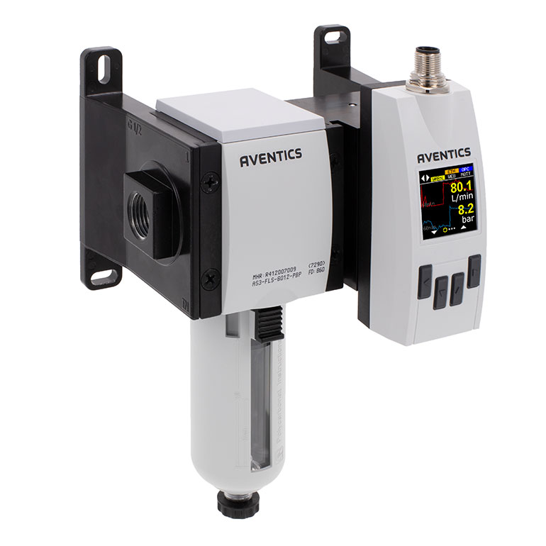 Figure 1: Emerson’s AVENTICS Series AF2 Series air flow sensor continuously monitors air consumption in compressed air systems to help identify leaks in real time and optimize consumption. | courtesy of Emerson