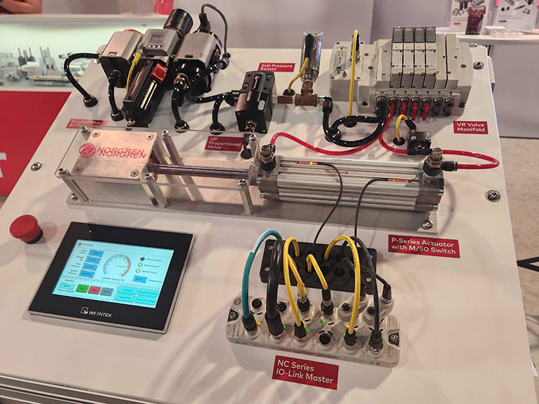 Norgren's connected pneumatics demo unit at Pack Expo.