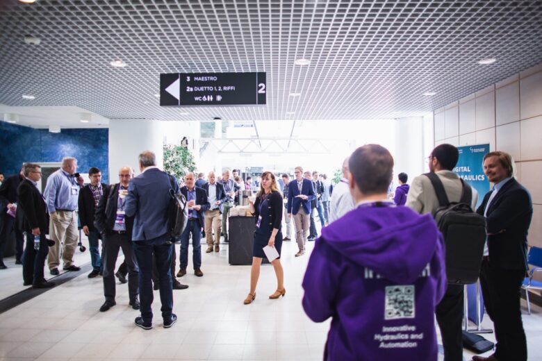 Tampere-talo lobby area during SICFP 2023.