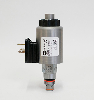 Sun Hydraulics FLeX Series, solenoid-operated 2-way, 2-position direct-acting directional poppet valve with a soft shift feature