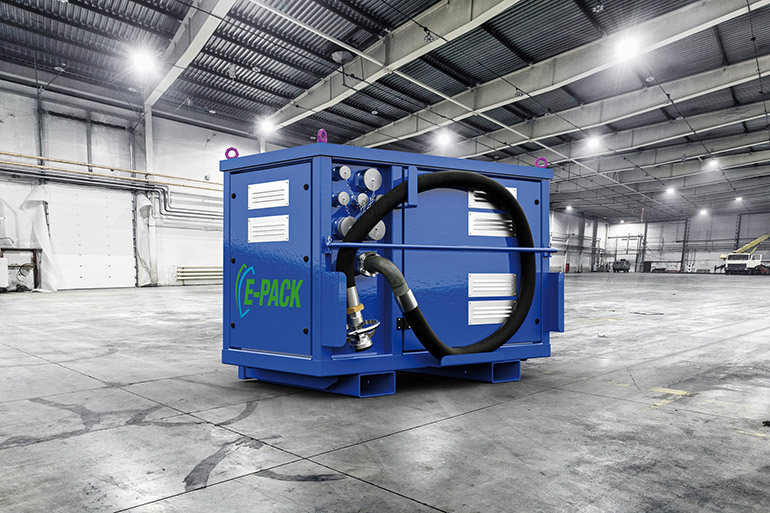 Tadano’s E-Pack is an electrohydraulic system with an integrated 32 kW electric motor that provides low-noise and emission-free crane operation.