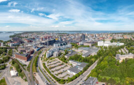 Aerial view of Tampere University central campus.