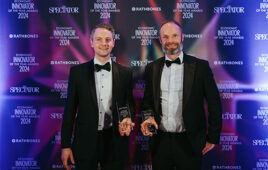 Domin CEO Marcus Pont and CTO Simon Jones accepted the Economic Innovator of the Year Award from the Spectator.