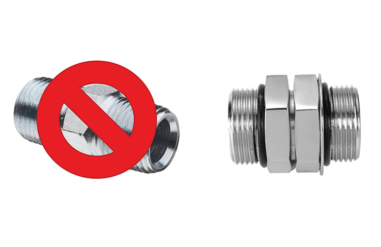 While still useful, NPT fittings or pipe threads, should no longer be used in fluid power applications because better designs exist for leak-tight, contamination-free sealing.