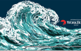 WorkBoat Show logo and wave