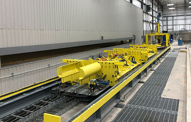 Photos of NOV Tuboscope’s Scorpion TMS, taken during installation at Tuboscope’s West Texas Facility located in Odessa, Texas, prior to completion of their facility and completion of Scorpion installation.